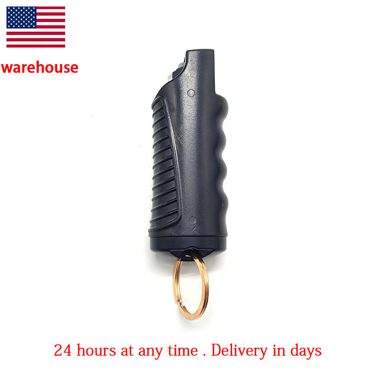 Self-Defense Keychain Set 4-piece Spray Knife Alarm Whistle