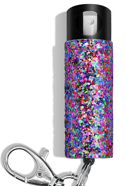 Bling It On Key Ring Self Defense Pepper Spray Amethyst Jeweled Cary Case