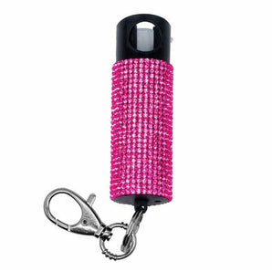 Bling It On Key Ring Self Defense Pepper Spray Lavender Jeweled Cary Case