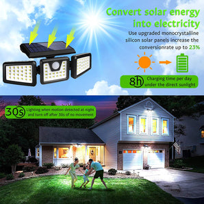 70Leds Solar Sensor Outdoor Light Wall Light