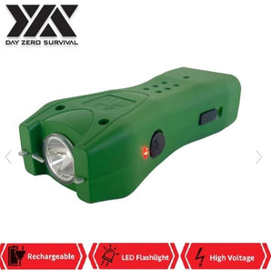 DZS GREEN SLIM MINI RECHARGEABLE STUN GUN WITH LED LIGHT - Safe At College