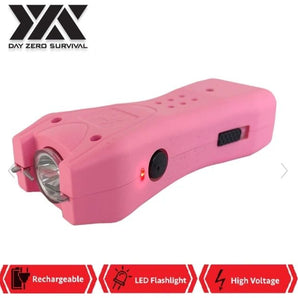 DZS PINK SLIM MINI RECHARGEABLE STUN GUN WITH LED LIGHT - Safe At College