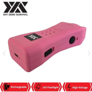 DZS PINK SLIM MINI RECHARGEABLE STUN GUN WITH LED LIGHT - Safe At College