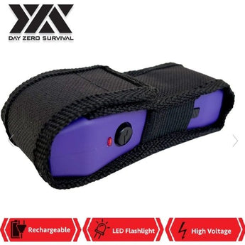 DZS PURPLE SLIM MINI RECHARGEABLE STUN GUN WITH LED LIGHT - Safe At College