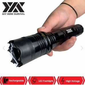 DZS ELITE FORCE STUN GUN ALL METAL 10 MILLION VOLT RECHARGEABLE + LED FLASHLIGHT - Safe At College