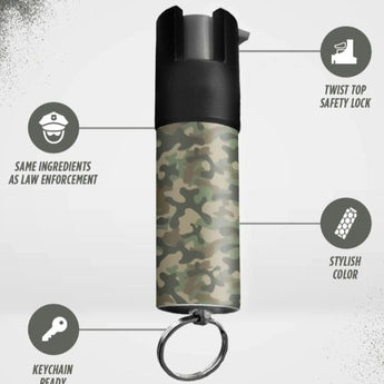 CAMO KEYCHAIN MINI PEPPER SPRAY - Safe At College