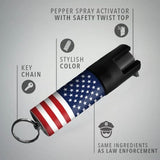 USA FLAG KEYCHAIN MINI PEPPER SPRAY - Safe At College