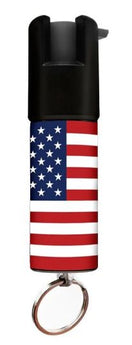 USA FLAG KEYCHAIN MINI PEPPER SPRAY FOR SELF DEFENSE - SAFETY TWIST TOP - Safe At College