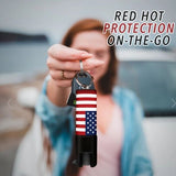 USA FLAG KEYCHAIN MINI PEPPER SPRAY FOR SELF DEFENSE - SAFETY TWIST TOP - Safe At College