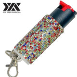 RAINBOW JEWELED DESIGN PEPPER SPRAY SELF DEFENSE KEY RING - Safe At College