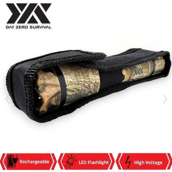 DZS ELITE FORCE CAMO STUN GUN ALL METAL 10 MILLION VOLT RECHARGEABLE + LED FLASHLIGHT - Safe At College