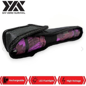 DZS ELITE FORCE PINK CAMO STUN GUN ALL METAL 10 MILLION VOLT RECHARGEABLE + LED FLASHLIGHT - Safe At College