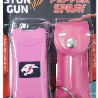 MINI STUN GUN AND PEPPER SPRAY COMBO FOR SELF DEFENSE - PINK – Safe At ...