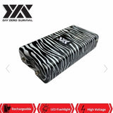 DZS 10 MILLION VOLT SELF DEFENSE ZEBRA PRINT STUN GUN RECHARGEABLE LED FLASHLIGHT - Safe At College