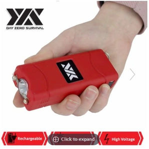 DZS ULTRA MINI RED STUN GUN RECHARGEABLE WITH LED LIGHT, HOLSTER AND KEYRING - Safe At College