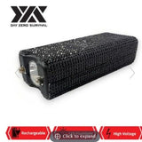 BLACK RHINESTONE DZS RECHARGEABLE SELF DEFENSE MINI BLING STUN GUN - Safe At College