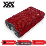 RED RHINESTONE DZS 10 MILLION VOLT SELF DEFENSE BLING STUN GUN - Safe At College